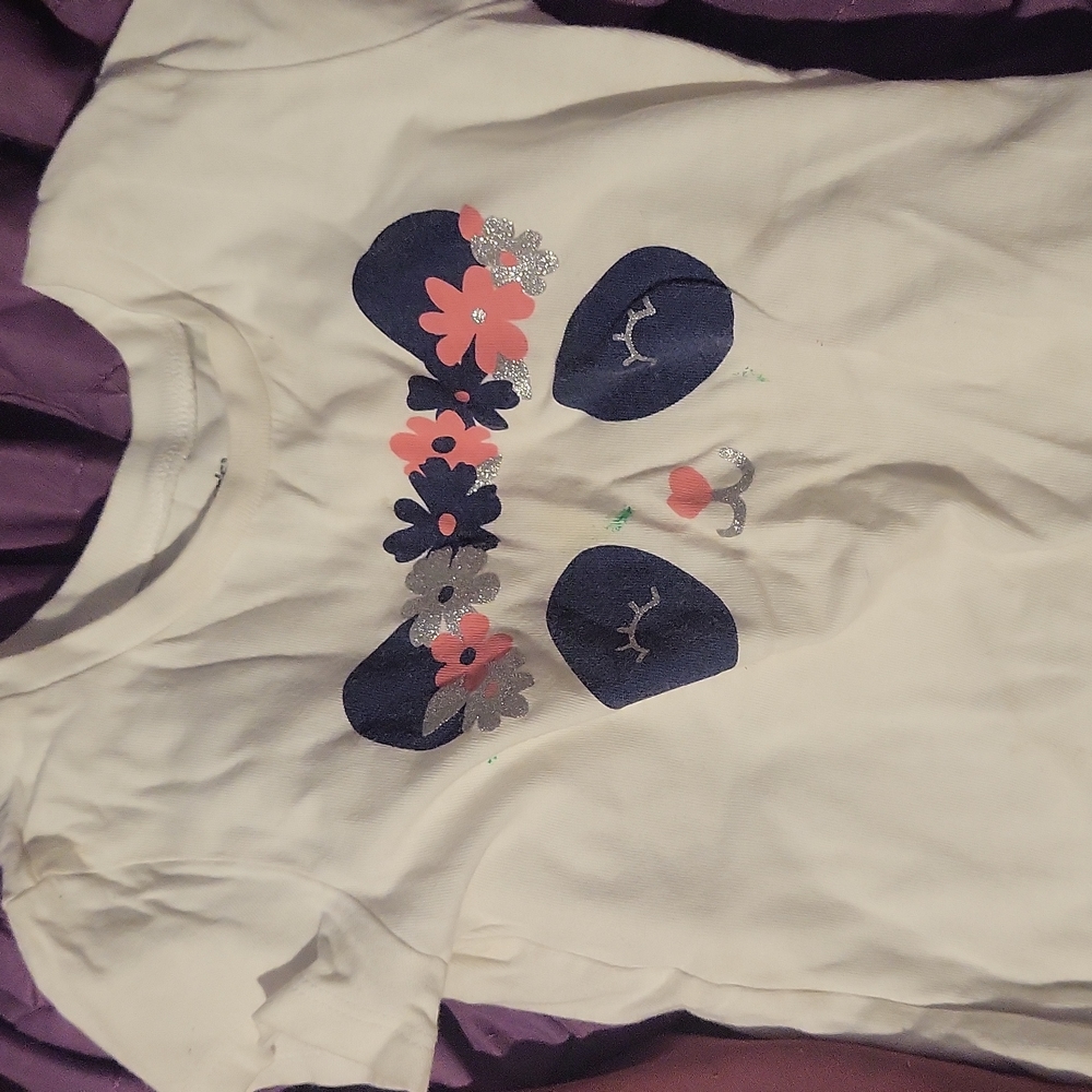 Gently used white short sleeve to shirts size 24 months